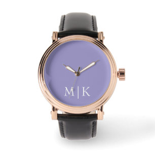 Purple and White   Modern Monogram Watch
