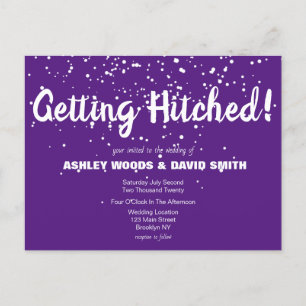 Purple and White Modern Wedding Invitation