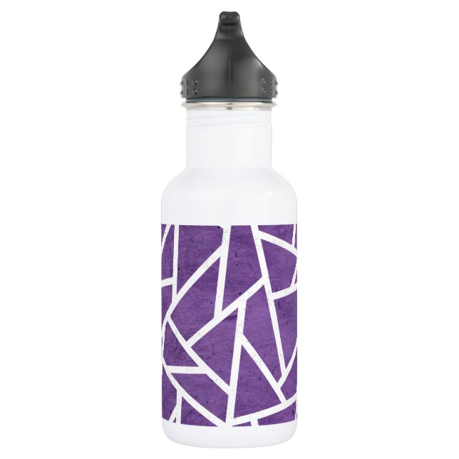 Purple and white mosaic pattern 532 ml water bottle (Right)