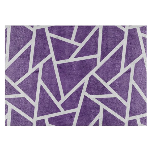 Purple and white mosaic pattern cutting board (Front)
