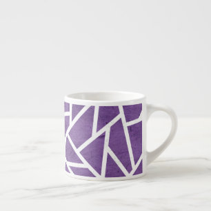 Purple and white mosaic pattern espresso cup