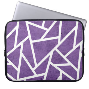 Purple and white mosaic pattern laptop sleeve
