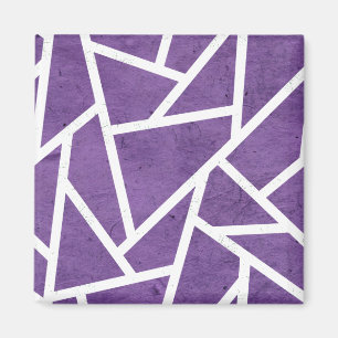 Purple and white mosaic pattern magnet