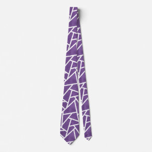 Purple and white mosaic pattern tie