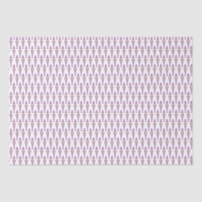 Purple And White Nutcrackers Handpainted Holidays Tissue Paper (Front)