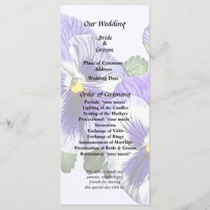 Purple and White Pansies Programme