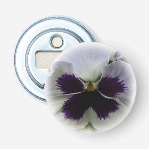 Purple and white pansy bottle opener