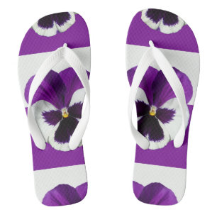 Purple and White Pansy Jandals