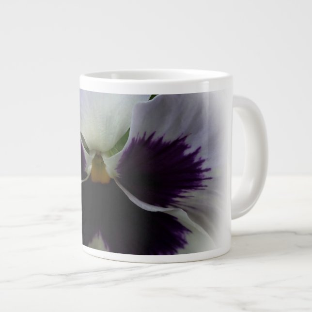 Purple and white pansy large coffee mug (Front Right)