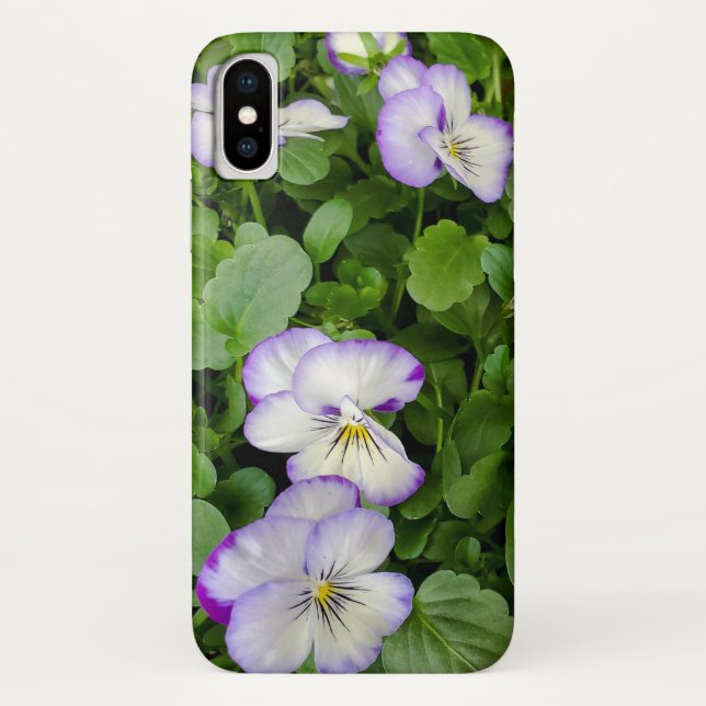 purple and white pansy plant Case-Mate iPhone case (Back)