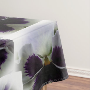 Purple and white pansy tablecloth