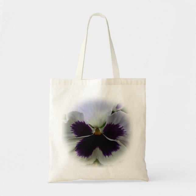 Purple and white pansy tote bag (Front)