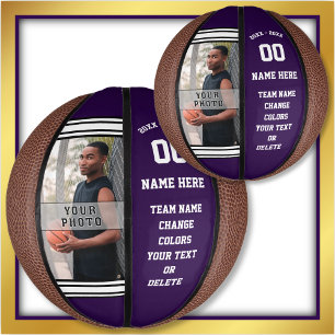 Purple and White Personalised Mini Basketball
