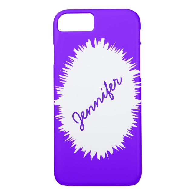 Purple and White, Personalised Name, Case-Mate iPhone Case (Back)