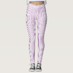 Purple and White Pinstripe Leggings<br><div class="desc">Abstract art of purple pinstripes against a white background</div>