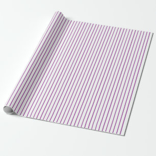Purple and White Pinstripe Wrapping Paper