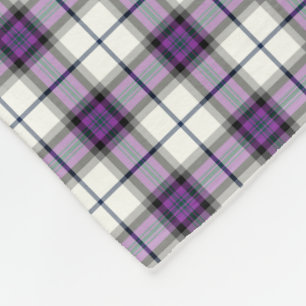 Purple and White Plaid Alexander of Menstry Tartan Fleece Blanket
