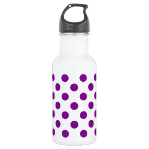 Purple and white polka dots 532 ml water bottle