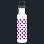 Purple and white polka dots 710 ml water bottle<br><div class="desc">Purple and white polka dots</div>