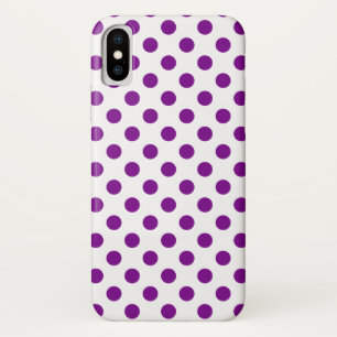 Purple and white polka dots Case-Mate iPhone case