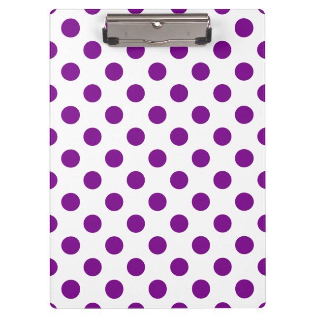 Purple and white polka dots clipboard (Front)