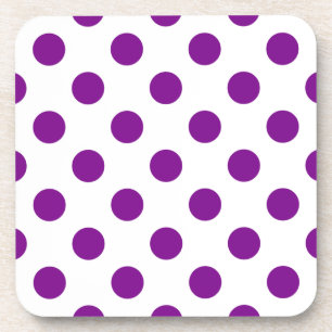 Purple and white polka dots coaster