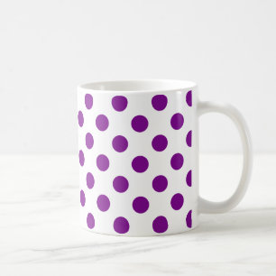 Purple and white polka dots coffee mug