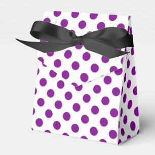 Purple and white polka dots favour box