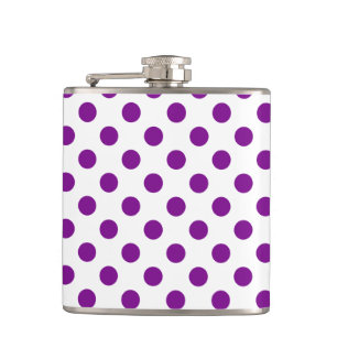Purple and white polka dots hip flask