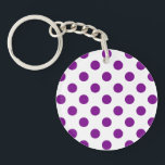 Purple and white polka dots key ring<br><div class="desc">Purple and white polka dots</div>