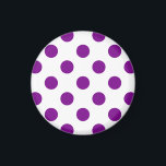 Purple and white polka dots magnet<br><div class="desc">Purple and white polka dots</div>