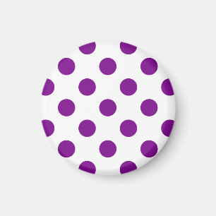 Purple and white polka dots magnet