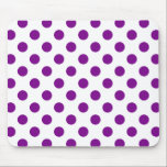 Purple and white polka dots mouse pad<br><div class="desc">Purple and white polka dots</div>