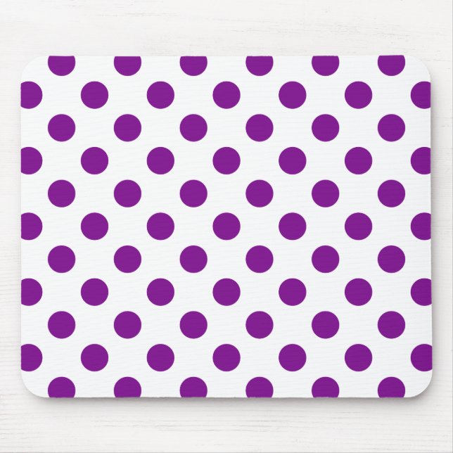 Purple and white polka dots mouse pad (Front)