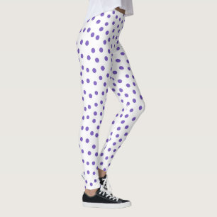 Purple And White Polka Dots Pattern Classy Holiday Leggings