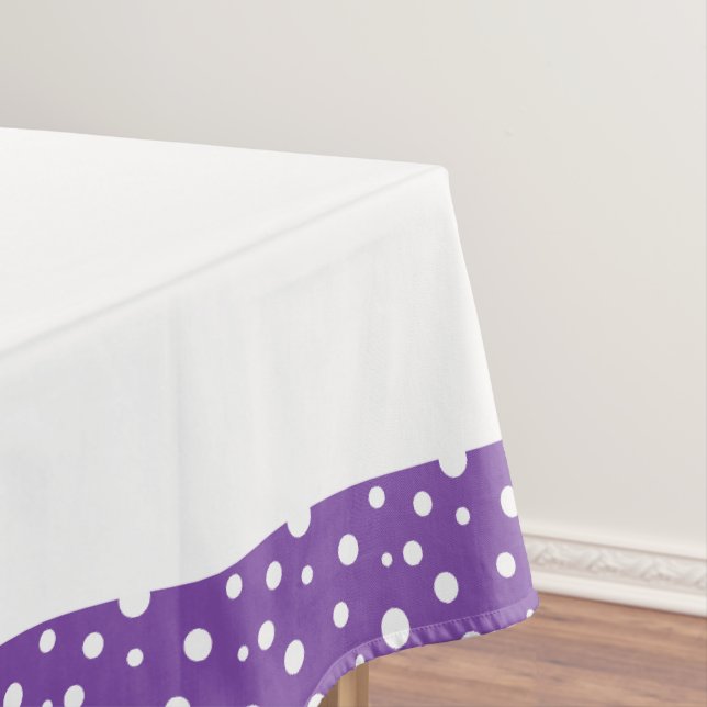 Purple and White Polka Dots Tablecloth (In Situ)
