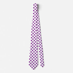 Purple and white polka dots tie