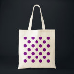 Purple and white polka dots tote bag<br><div class="desc">Purple and white polka dots</div>