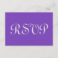 Purple and White RSVP Wedding Response Card S237