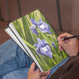 Purple and White Siberian Irises Notebook