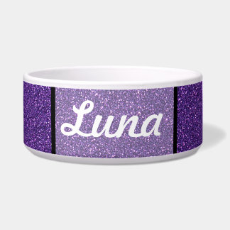 Purple and White Specks pet bowl.