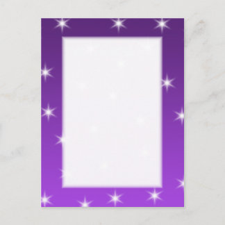 Purple and White Stars, Pattern. Postcard