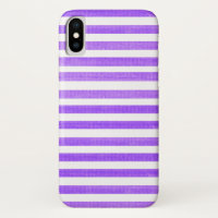 Purple and White Stripe iPhone X Case