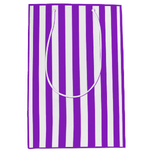Purple and White Stripe Medium Gift Bag