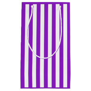 Purple and White Stripe Small Gift Bag