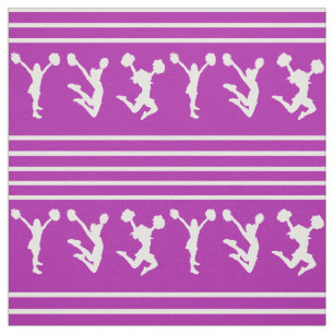 Purple and White Striped Cheerleading or Pom Fabric