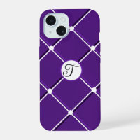 Purple and White Striped Design Fancy T Initial
