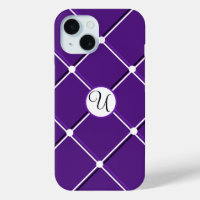 Purple and White Striped Design Fancy U Initial