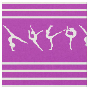 Purple and White Striped Gymnastics Fabric
