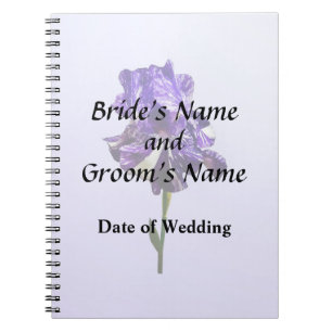 Purple and White Striped Iris Wedding Products Notebook
